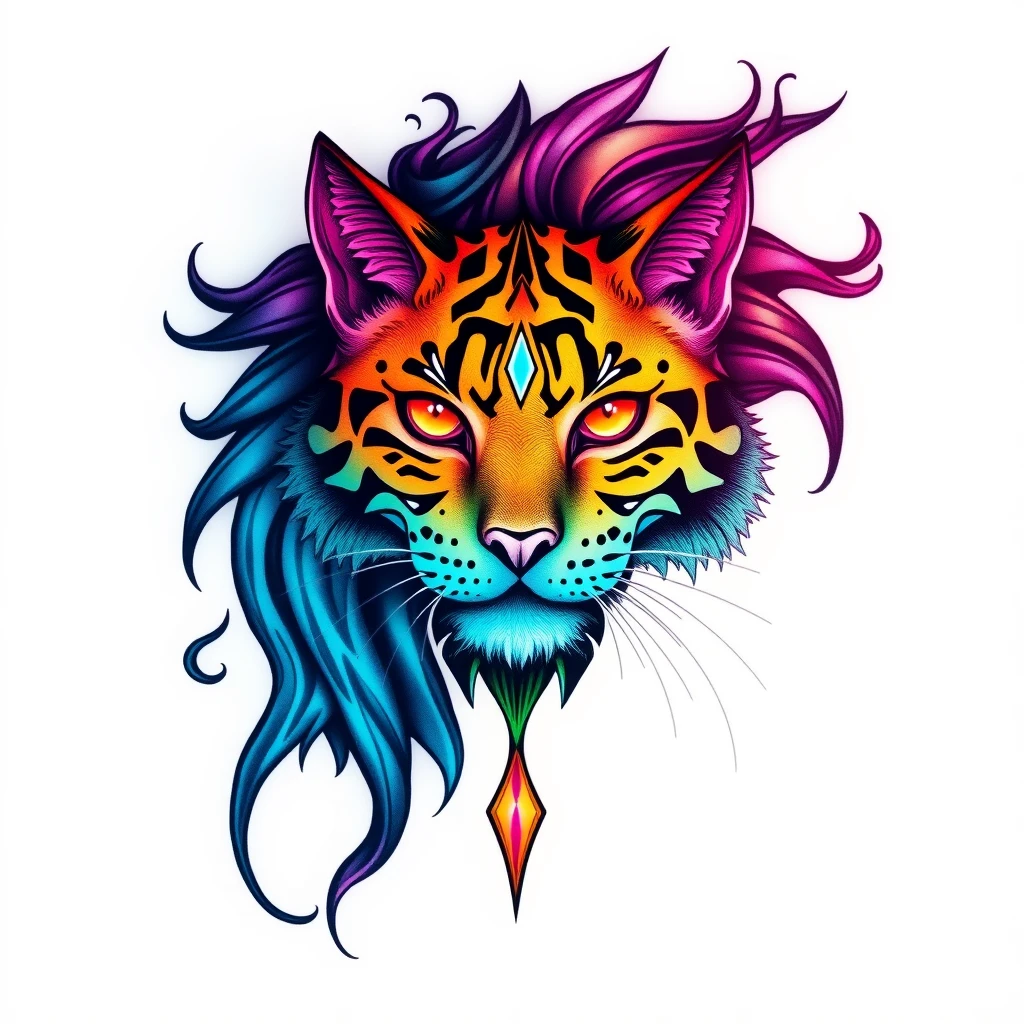 Vibrant Catalyst tattoo of a colorful tiger