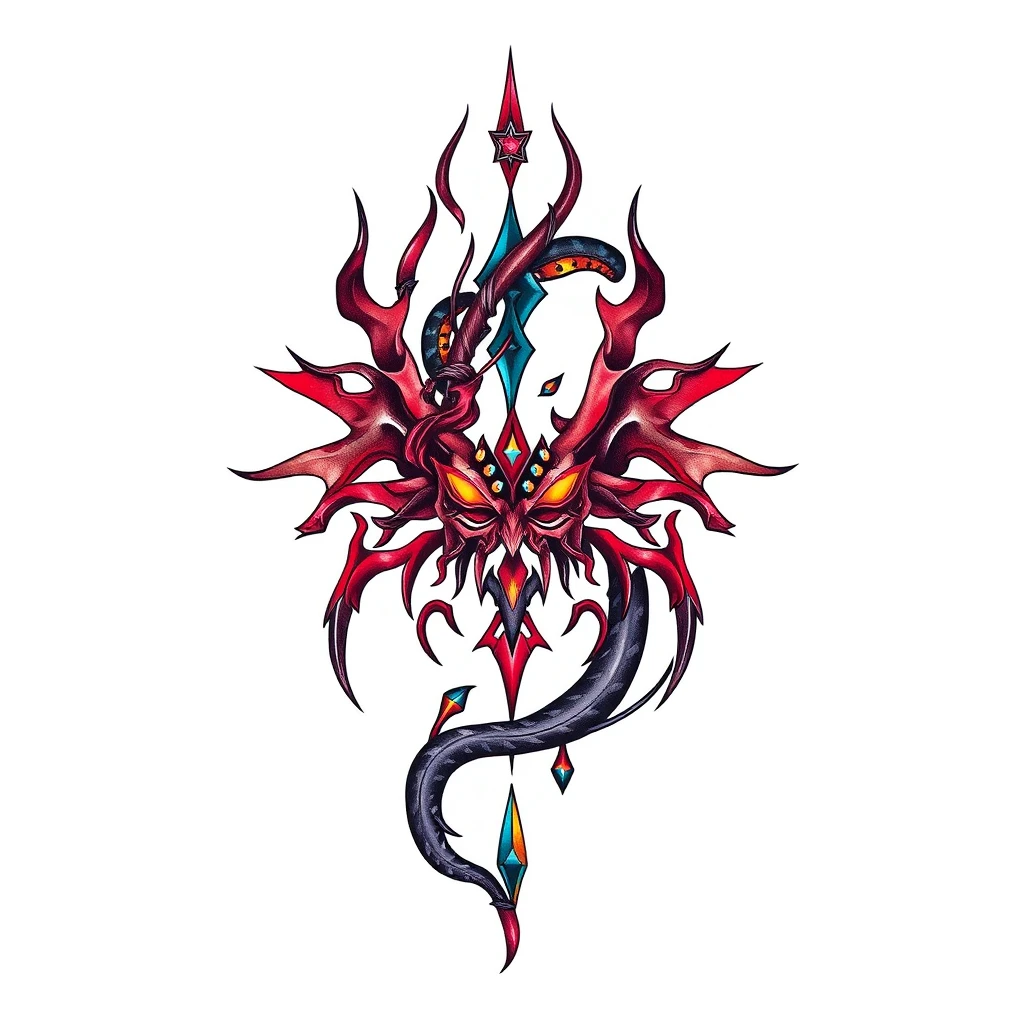 Vibrant Tenebrous tattoo featuring a dragon design.