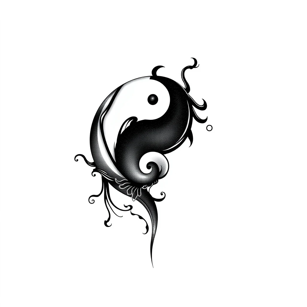 Yin and yang tattoo