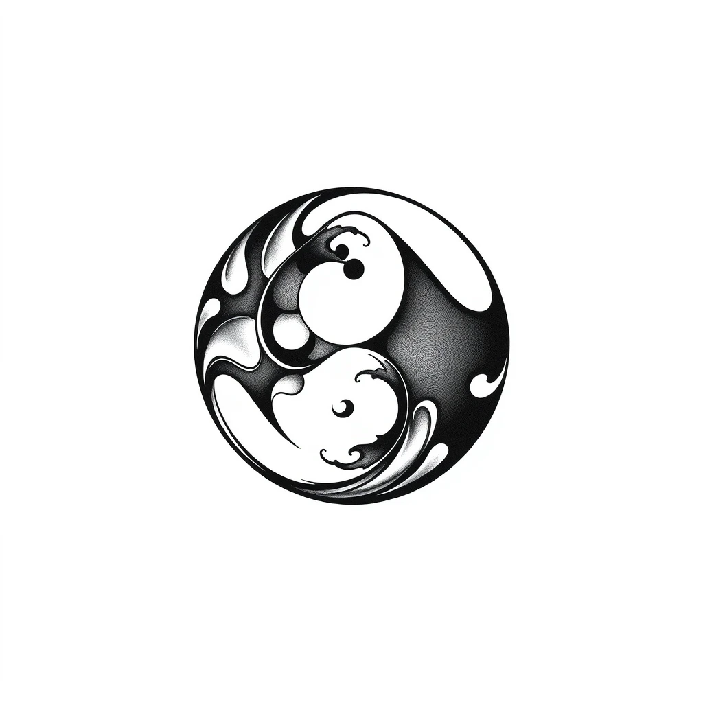 Yin and yang tattoo