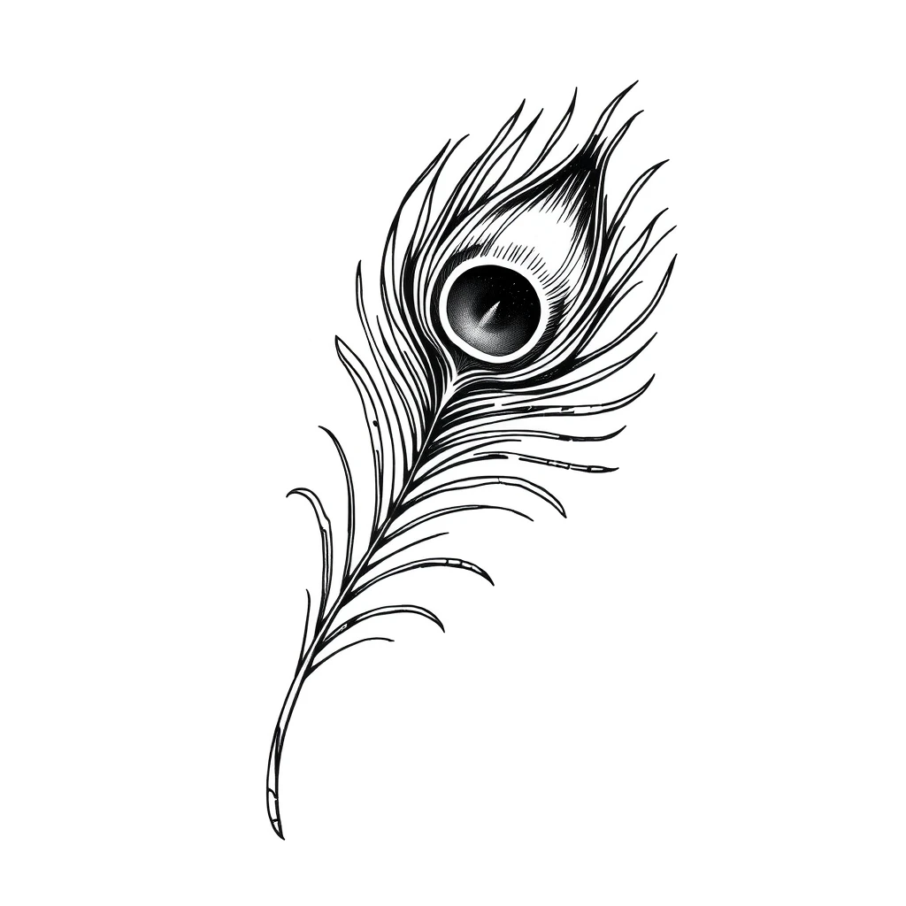 Peacock feather tattoo