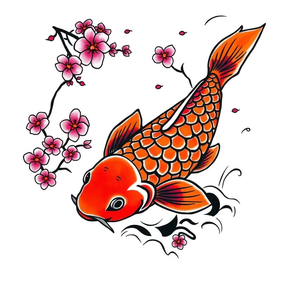 Japanese style tattoo of a koi fish