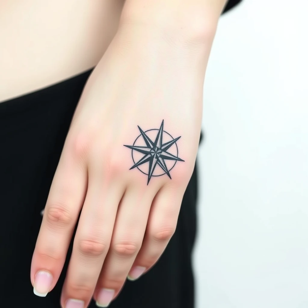 Compass rose tattoo