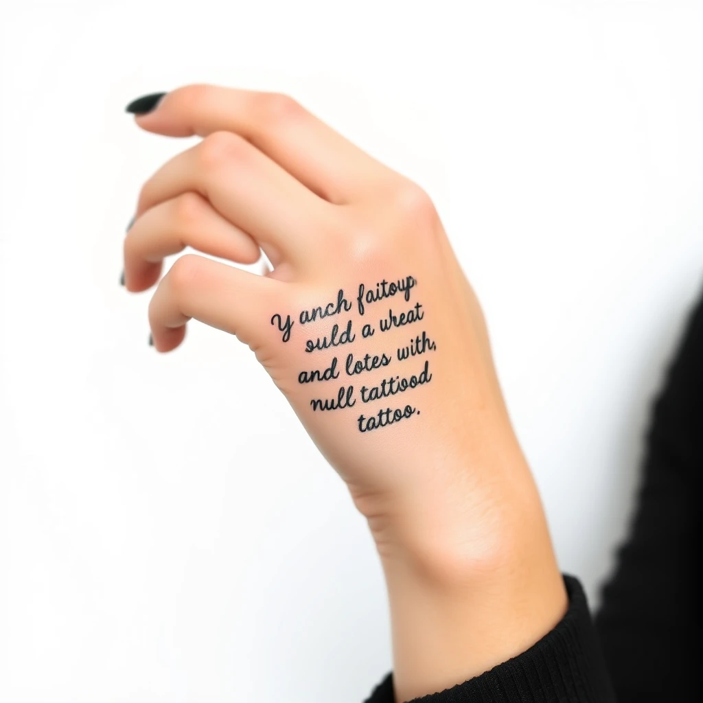 Scripted quotes tattoo