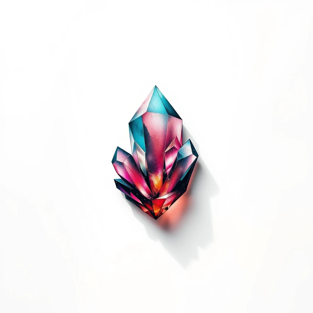 Vibrant Quartz tattoo with colorful crystal design