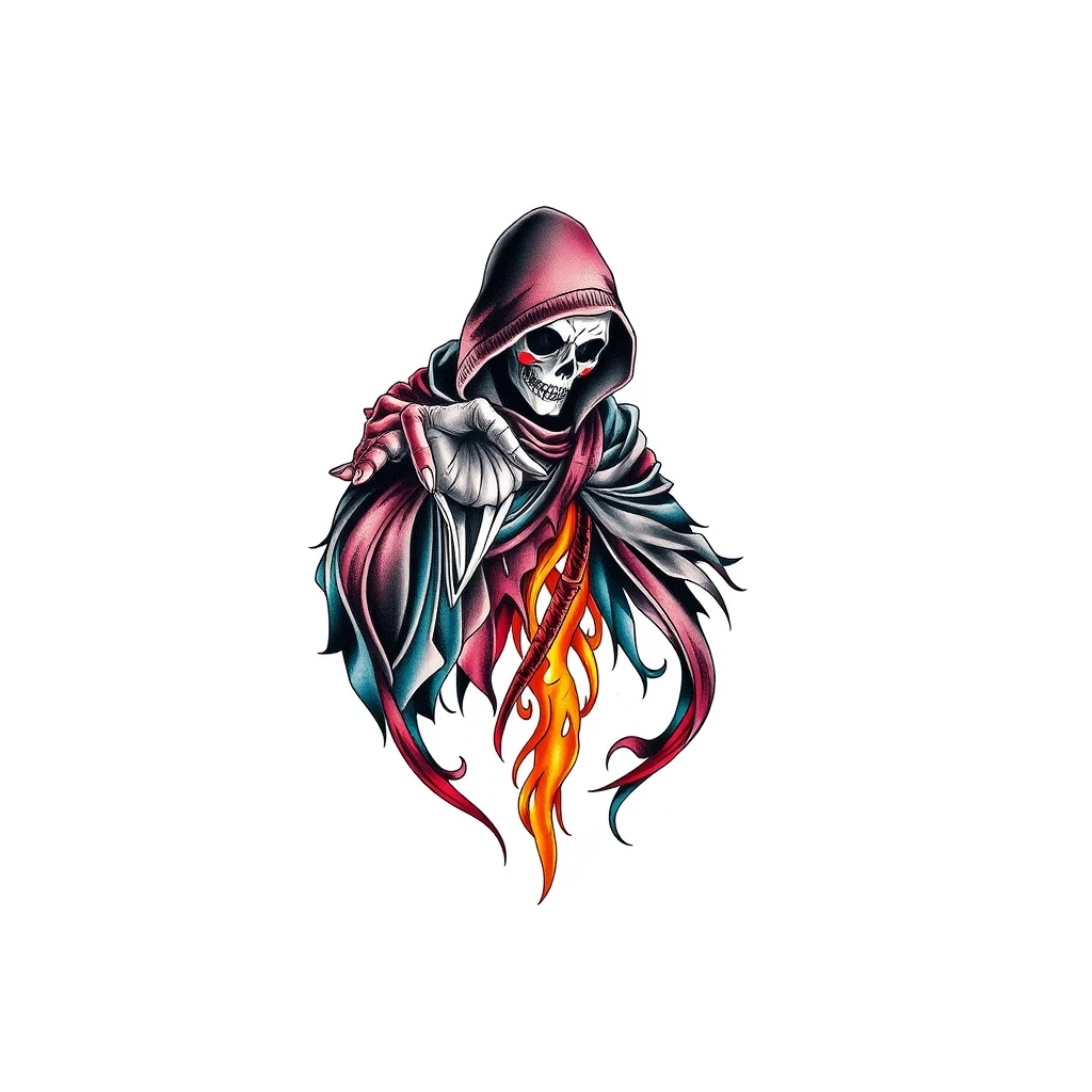 Specter tattoo featuring a grim reaper design