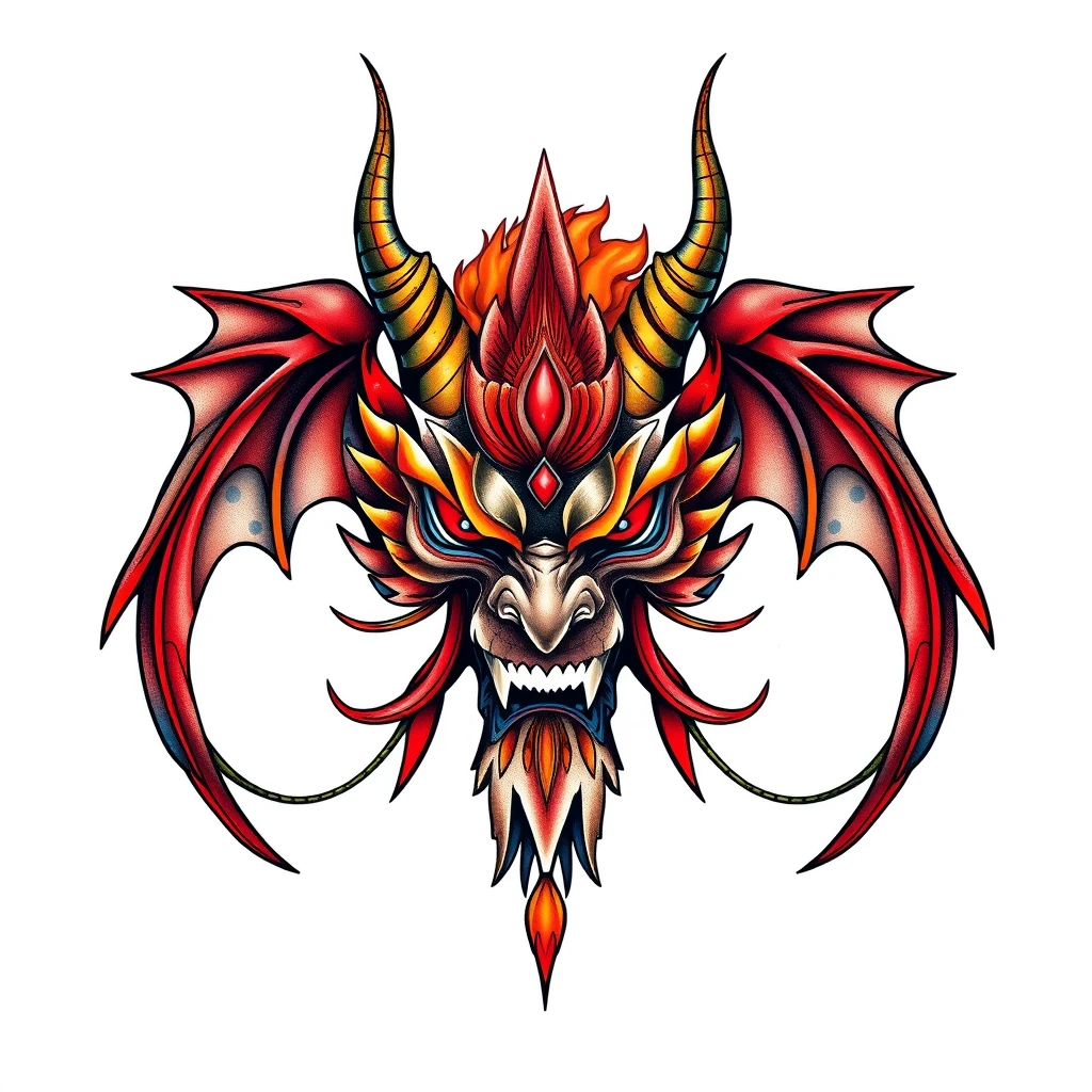 Daimon tattoo featuring a fierce dragon design